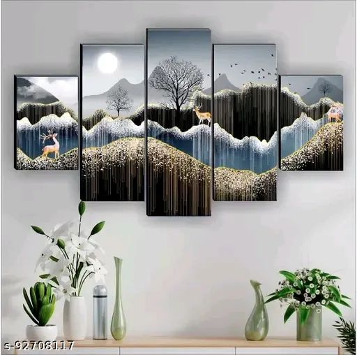 3d Scenery Wall Painting. Set of 5