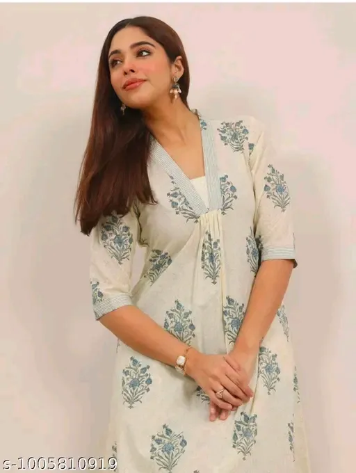 Elegent Cotton Floral Printed Kurta For Women