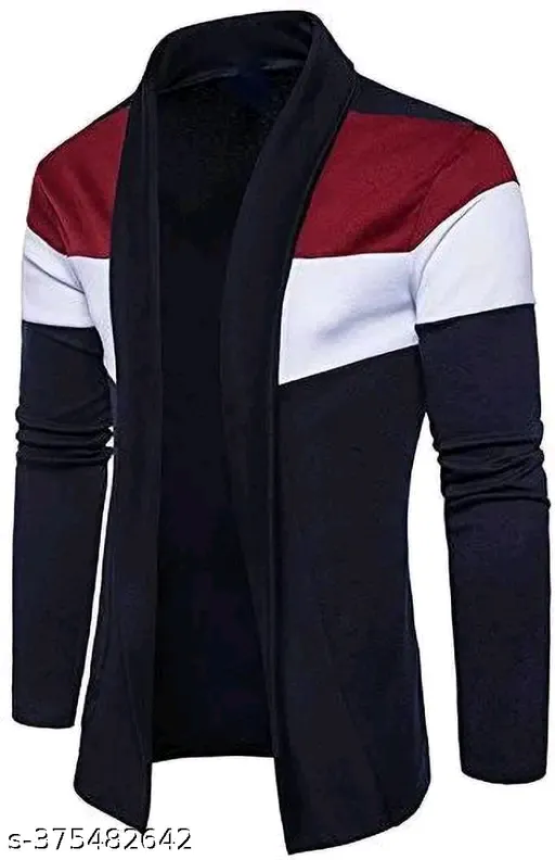 Premium Full Sleeve Mehroon & Navy Blue Cardigan Overcoat Blazer For Men's