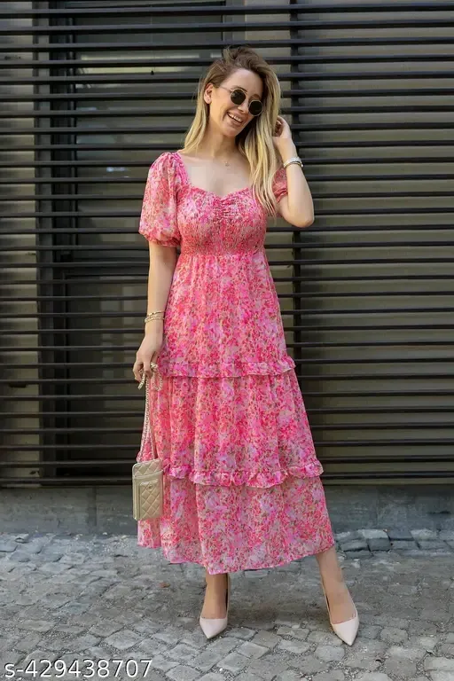 Sheetal Associates Women Maxi Pink Dress