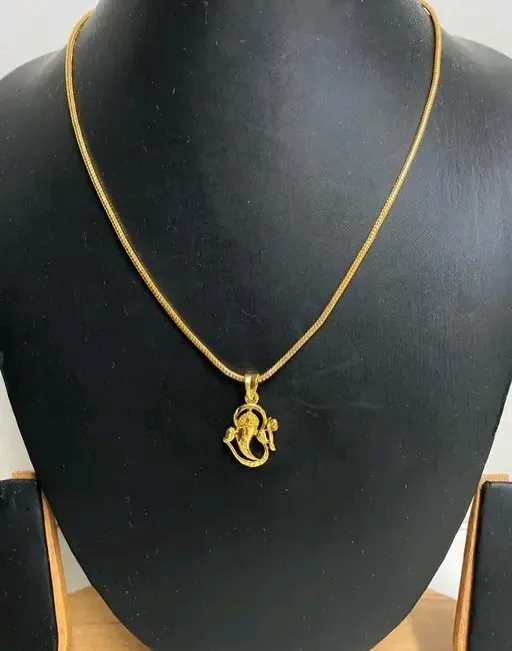 Om Ganesh Pendent with Round Chain